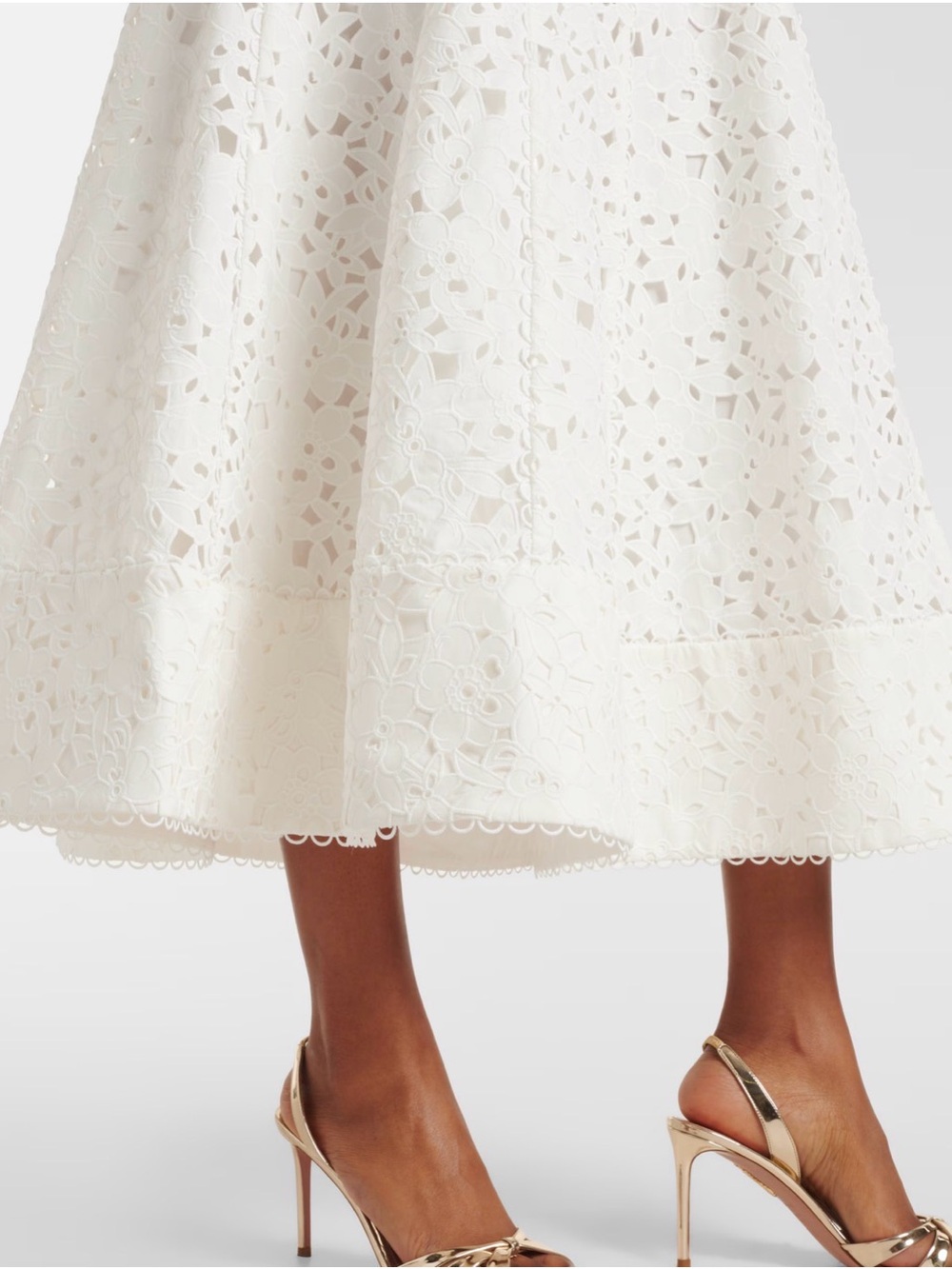 Rebecca Vallance Nuvola Halter Midi Dress White Lace - US 4 - Picture 5 of 11